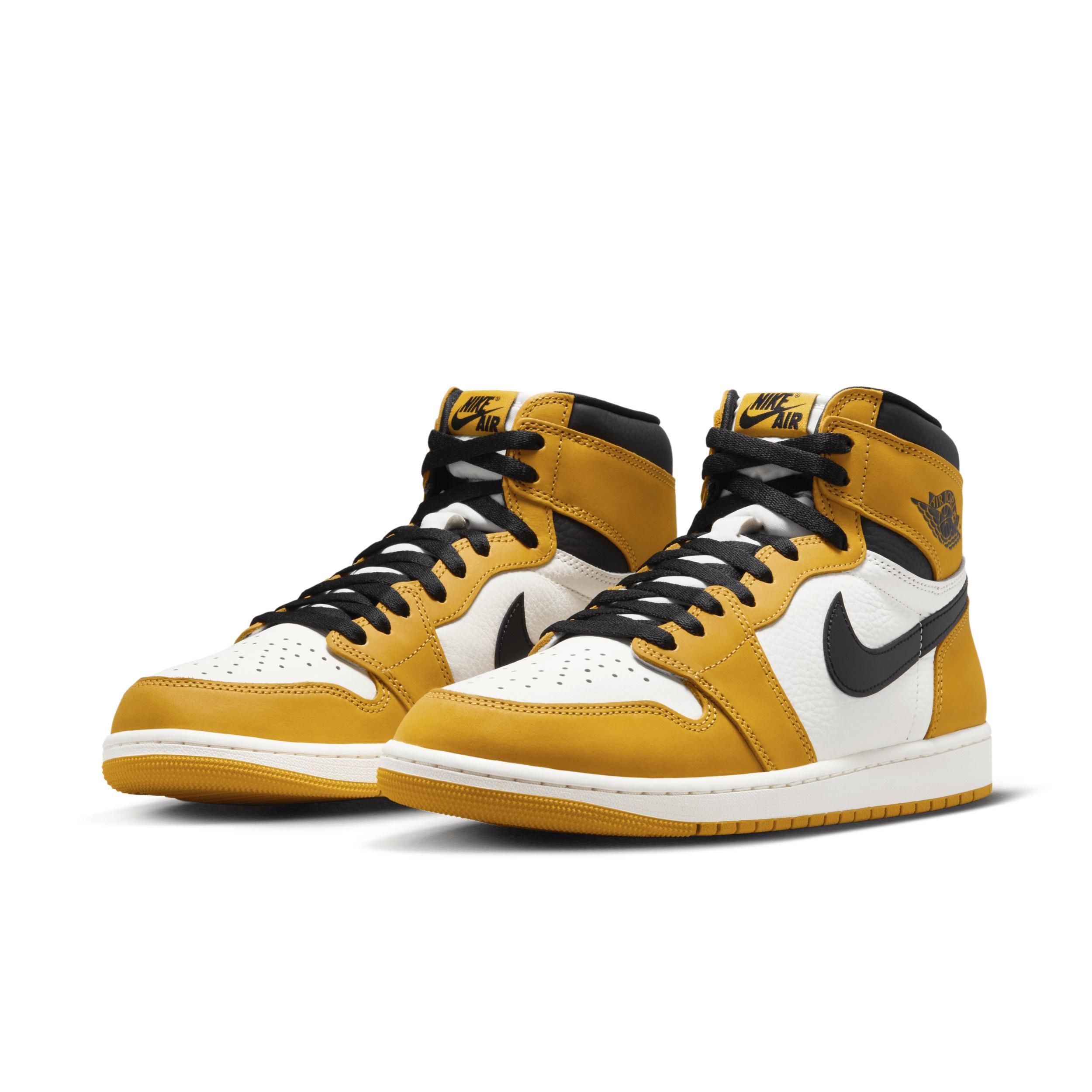 Jordan Mens Jordan Retro 1 Hi OG RMSTD - Mens Basketball Shoes Yellow Ochre/Black/Sail Product Image