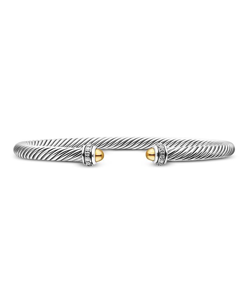 Womens Cable Classics Color Bracelet with 18K Yellow Gold Domes and Pav Diamonds Product Image