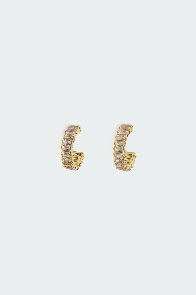 Rhinestone Hoop Stud Earrings Product Image