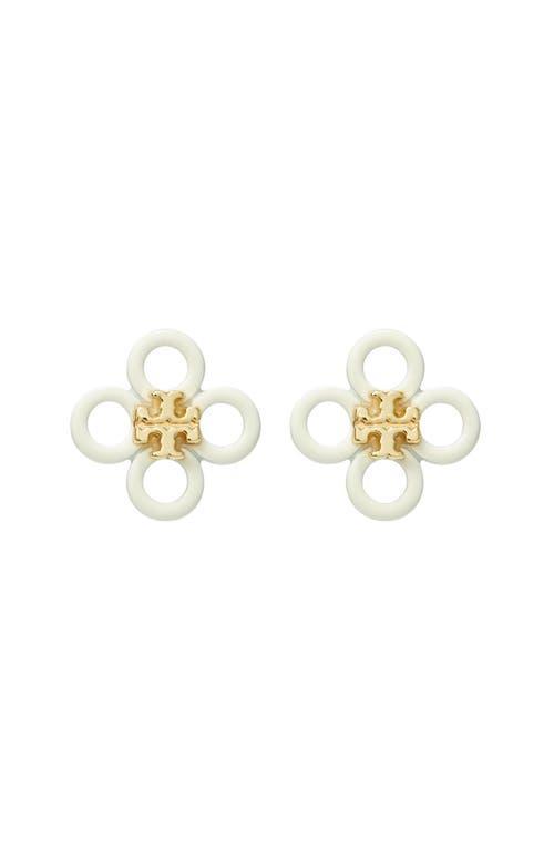 Tory Burch Small Kira Enamel Clover Stud Earrings Product Image