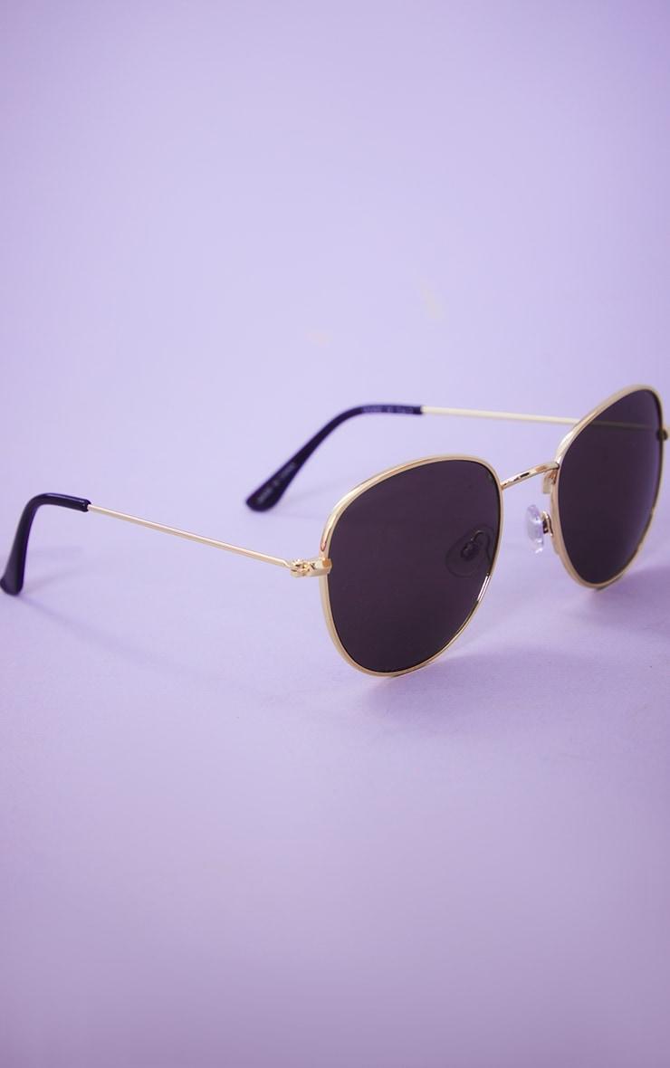 Black On Gold Circular Sunglasses Product Image