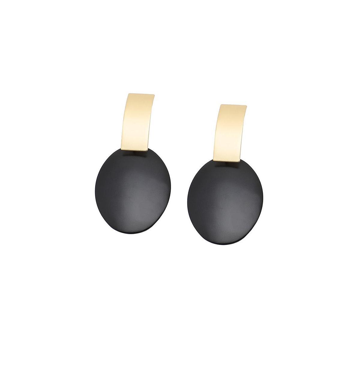 Sohi Womens Black Block Drop Earrings Product Image