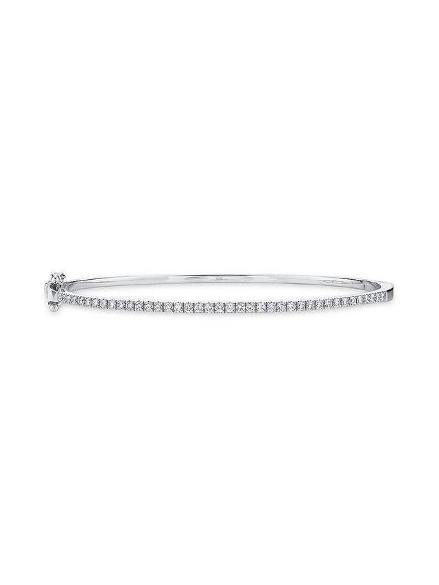 Womens 14K White Gold & 0.62 TCW Diamond Bangle Bracelet Product Image