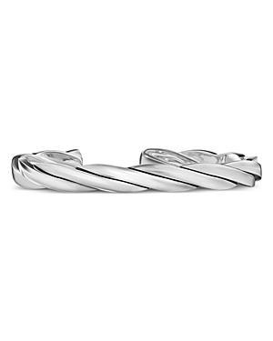 David Yurman Mens Sterling Silver Dy Helios Twisted Cuff Bangle Bracelet Product Image