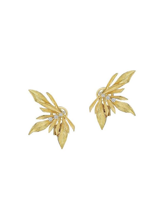 Womens Bahia 18K Gold & Diamond Stud Earrings Product Image