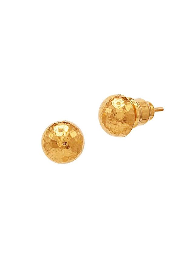 Womens Spell 18K & 24K Gold Hammered Ball Stud Earrings Product Image