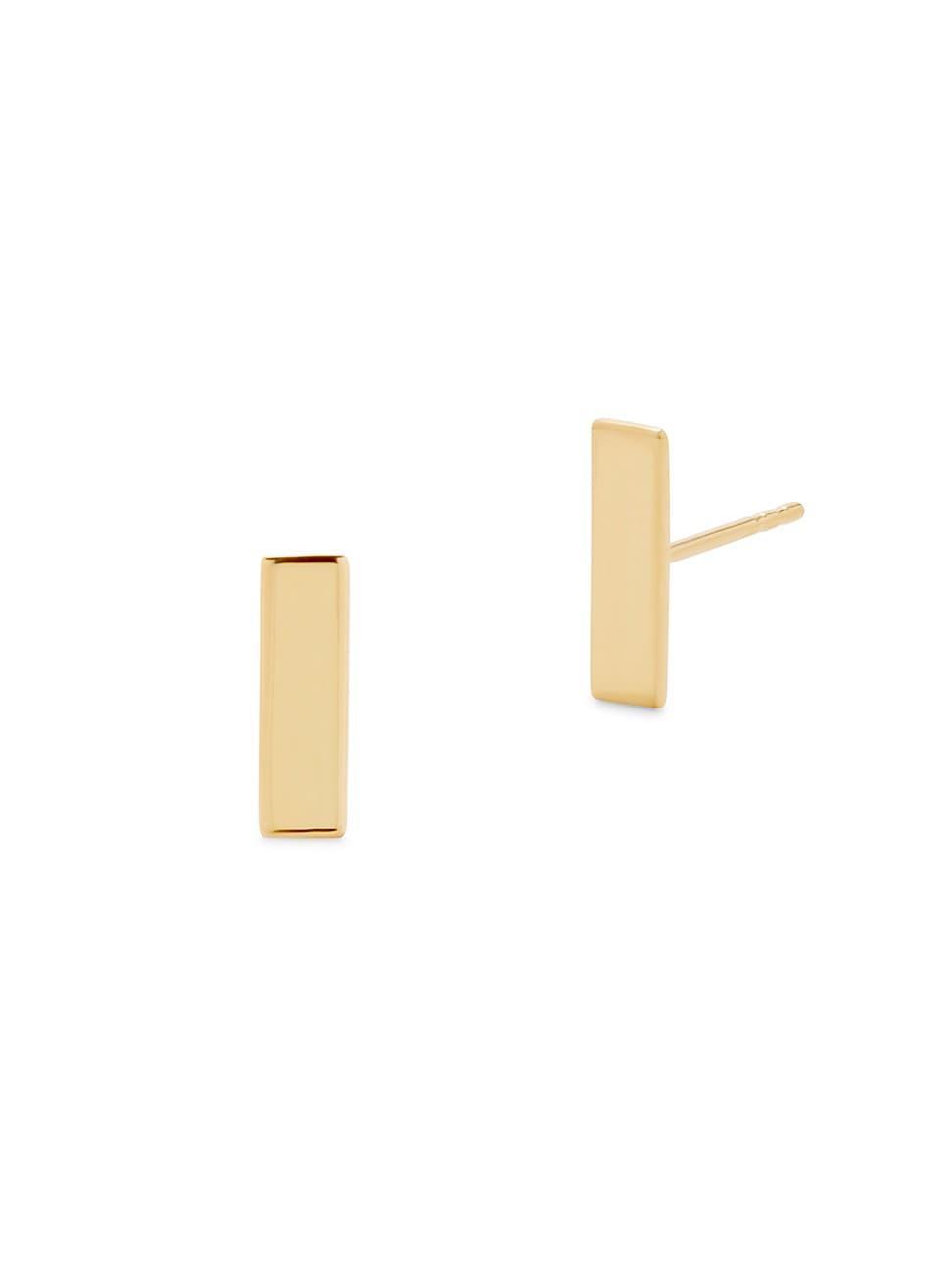 Womens Casey 14K Yellow Gold Bar Stud Earrings Product Image