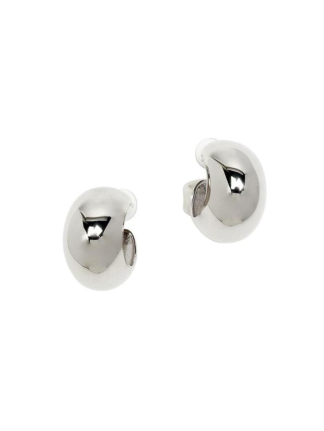 Womens Silvertone Chubby Hoop Earrings Product Image