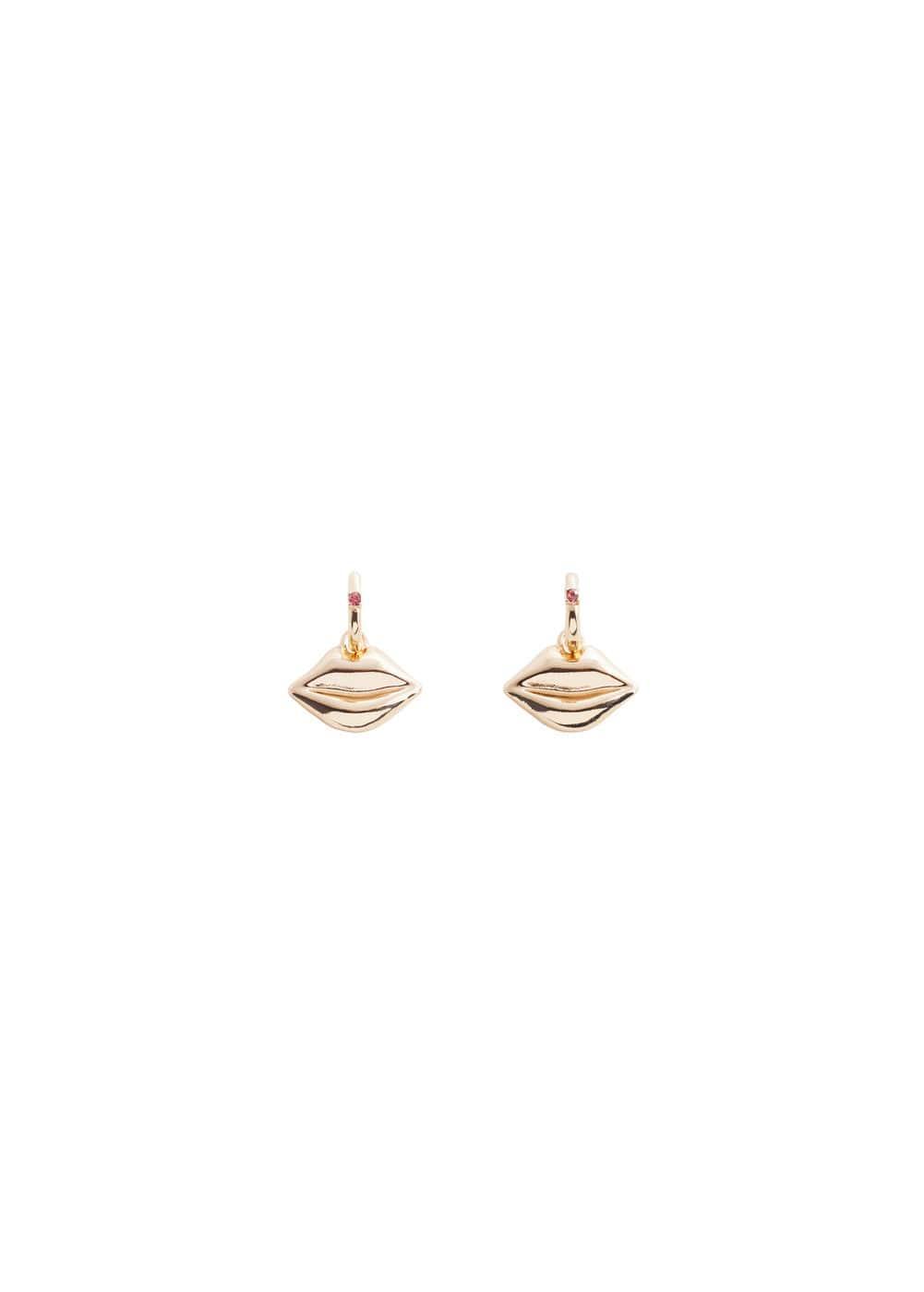 MANGO - Detachable lips earrings - One size - Women Product Image