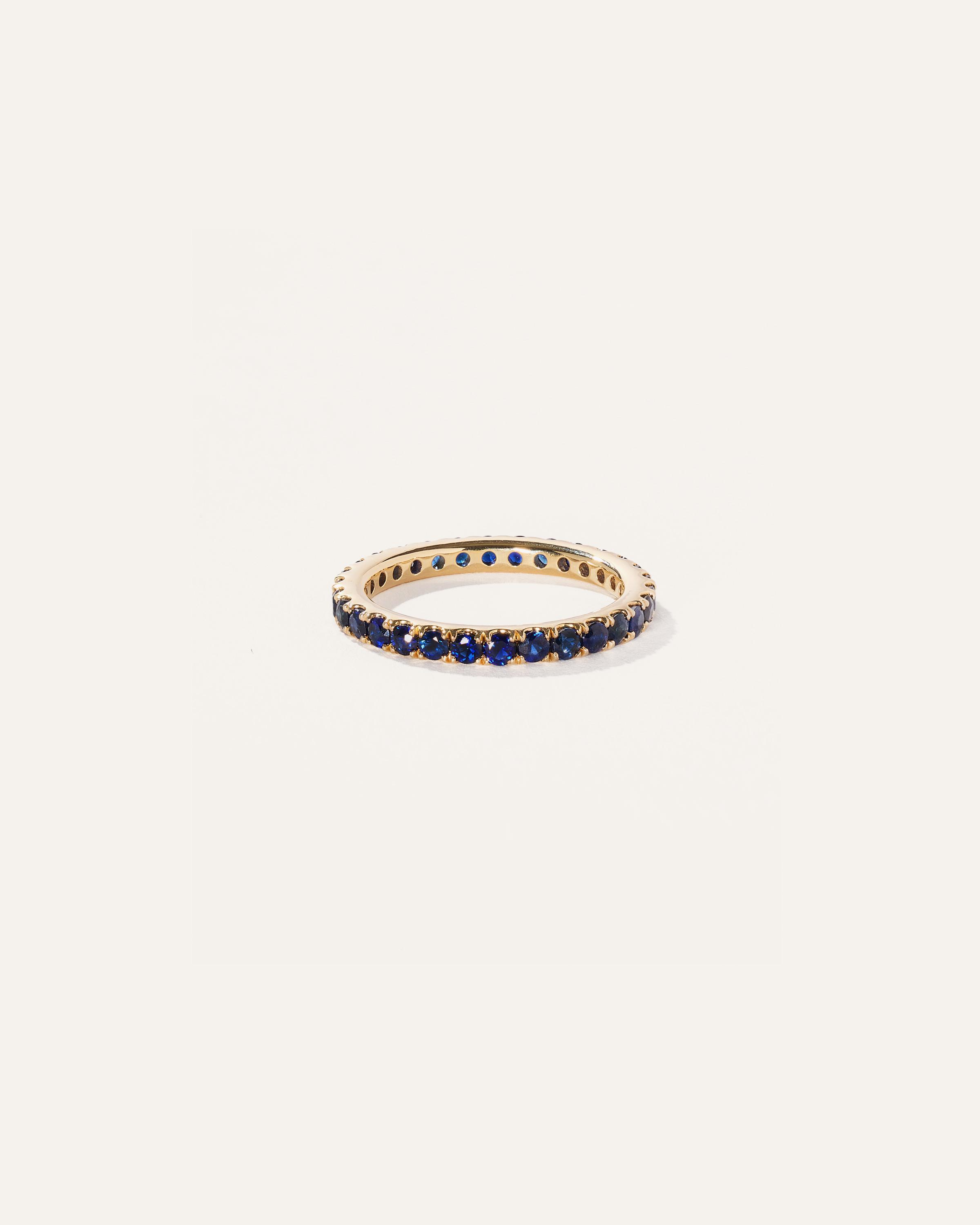 14k Gold Gemstone Pave Eternity Band Product Image