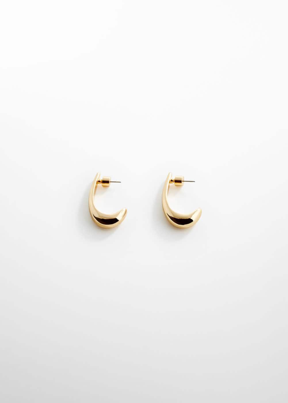 MANGO - Oval hoop earrings - One size - Women Product Image