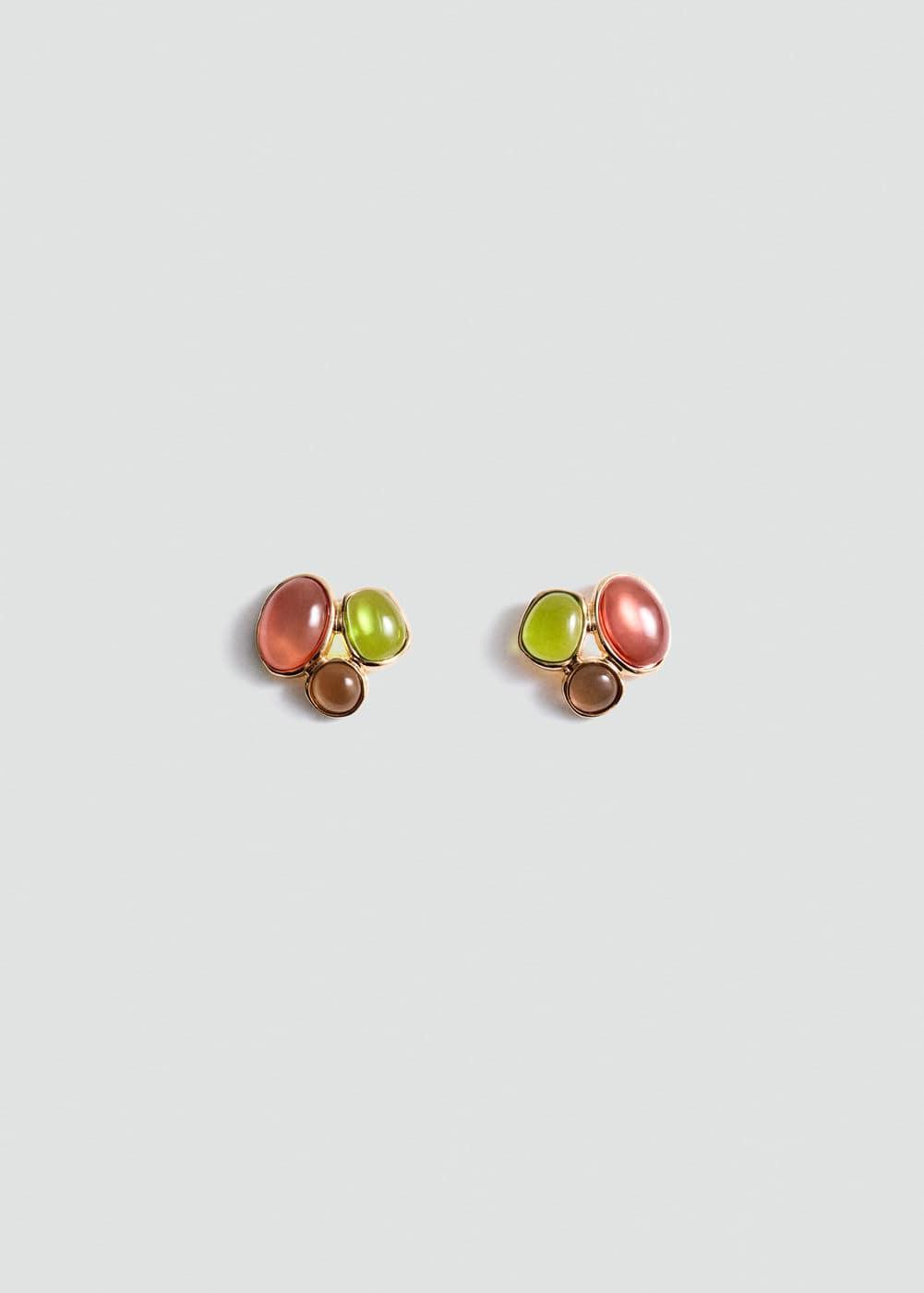 MANGO - Combined stones earrings - One size - Women Product Image