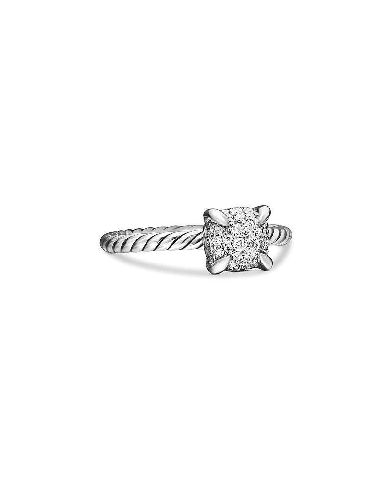 David Yurman Sterling Silver Petite Chatelaine Diamond Pave Cable Ring Product Image