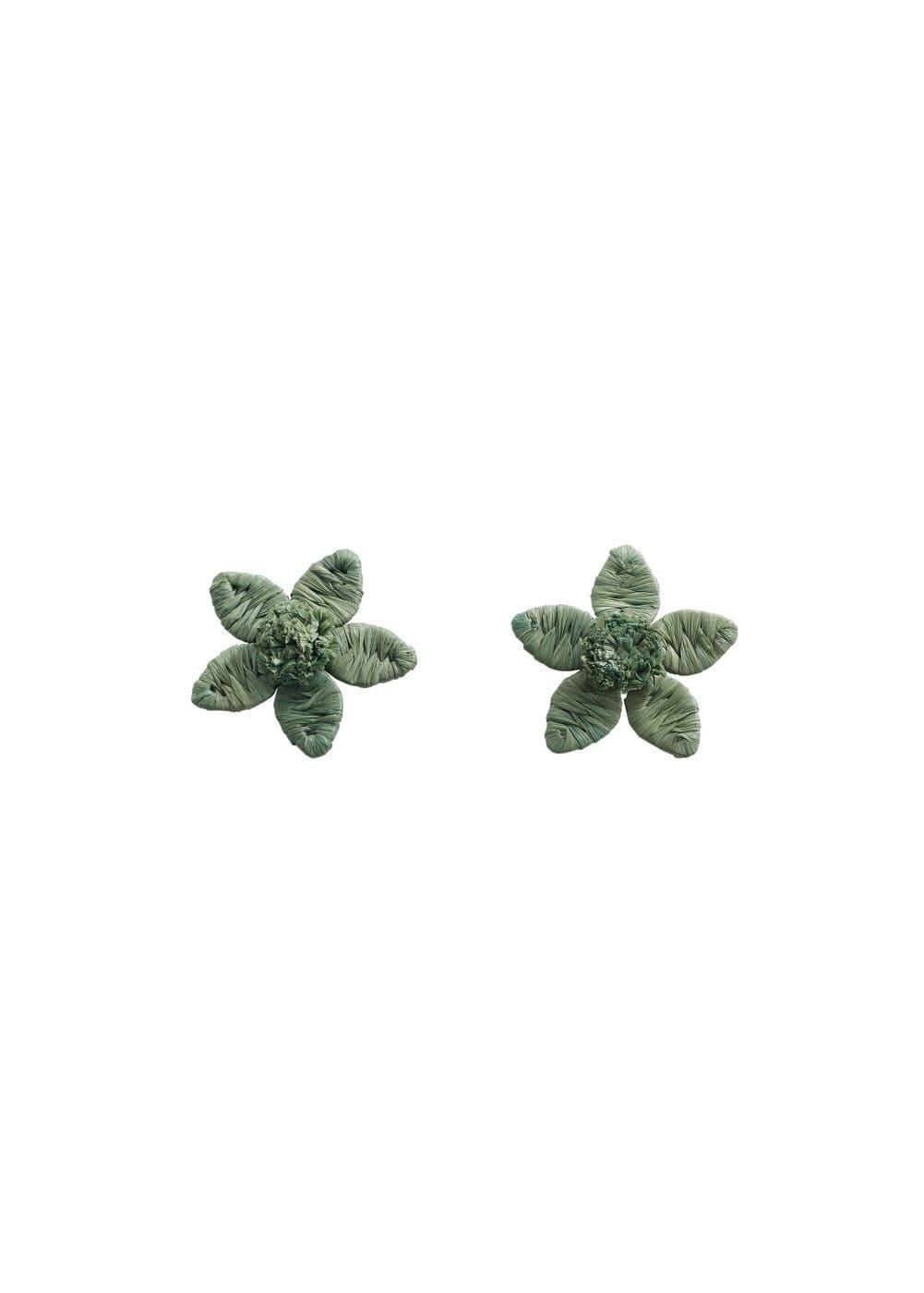 MANGO - Flowers raffia earrings - One size - Women Product Image