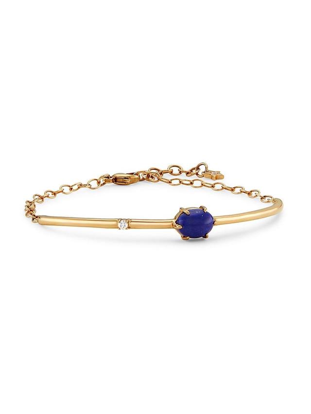 Womens Galaxy Mini Cosmo 14K Yellow Gold, Lapis Lazuli & 0.054 TCW Diamond Bracelet Product Image