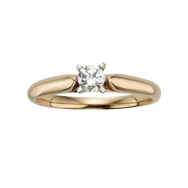 The Regal Collection Round-Cut IGL Certified Diamond Solitaire Engagement Ring in 14k Gold (1/4 ct. T.W.), Womens White Product Image