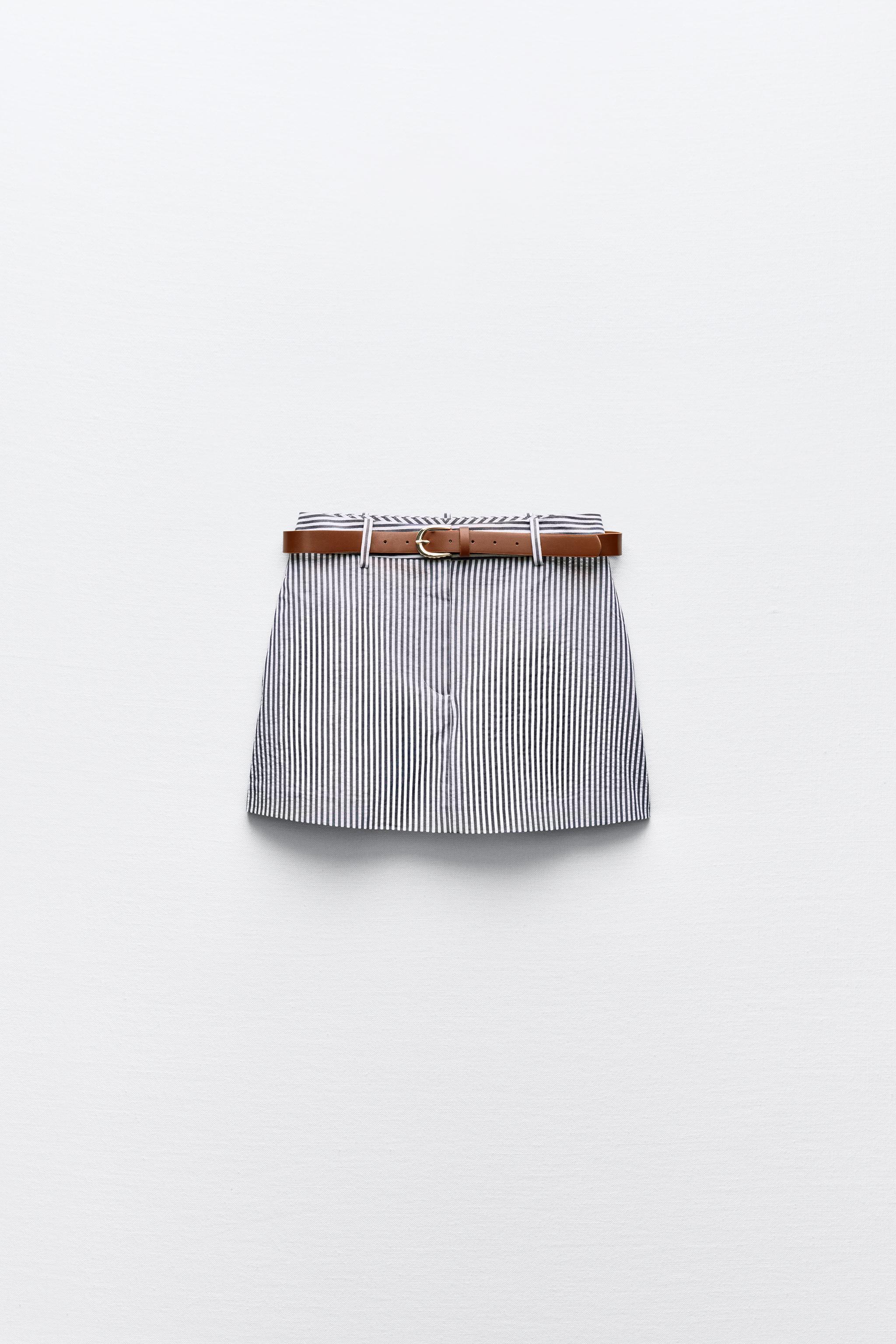 BELTED STRIPED SKORT Product Image