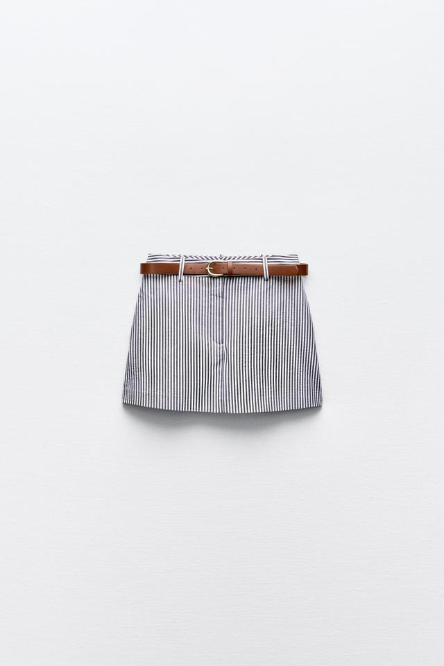 BELTED STRIPED SKORT Product Image