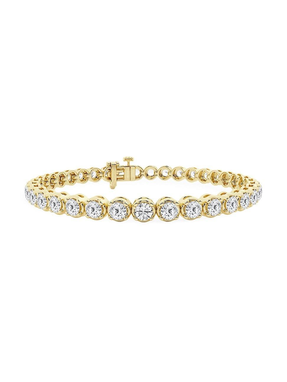 Womens 14K Yellow Gold & Round Lab-Grown Diamond 4-Prong Tennis Bracelet/2.00-15.00 TCW Product Image