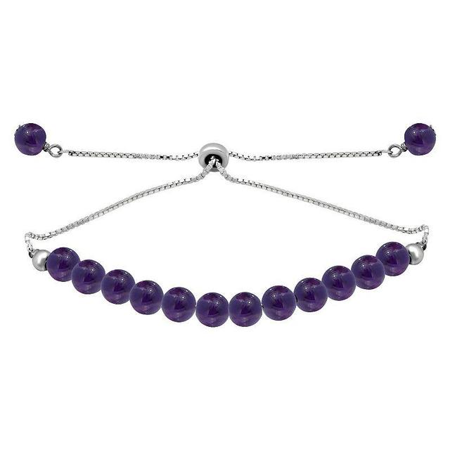 Aleure Precioso Gemstone Bead Frontal Adjustable Bracelet, Womens Purple Product Image