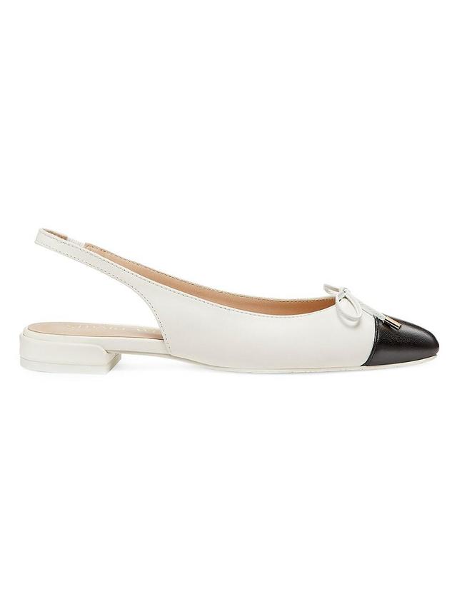 Womens Sleek Bow Leather Slingback Flats Product Image