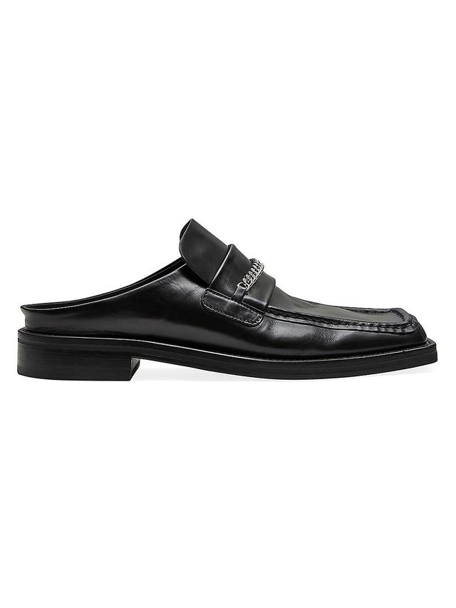 Mens Square Toe Leather Mules Product Image