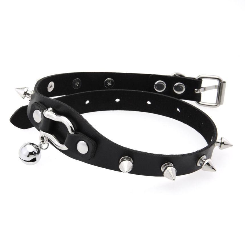 Studded Faux Leather Choker Product Image