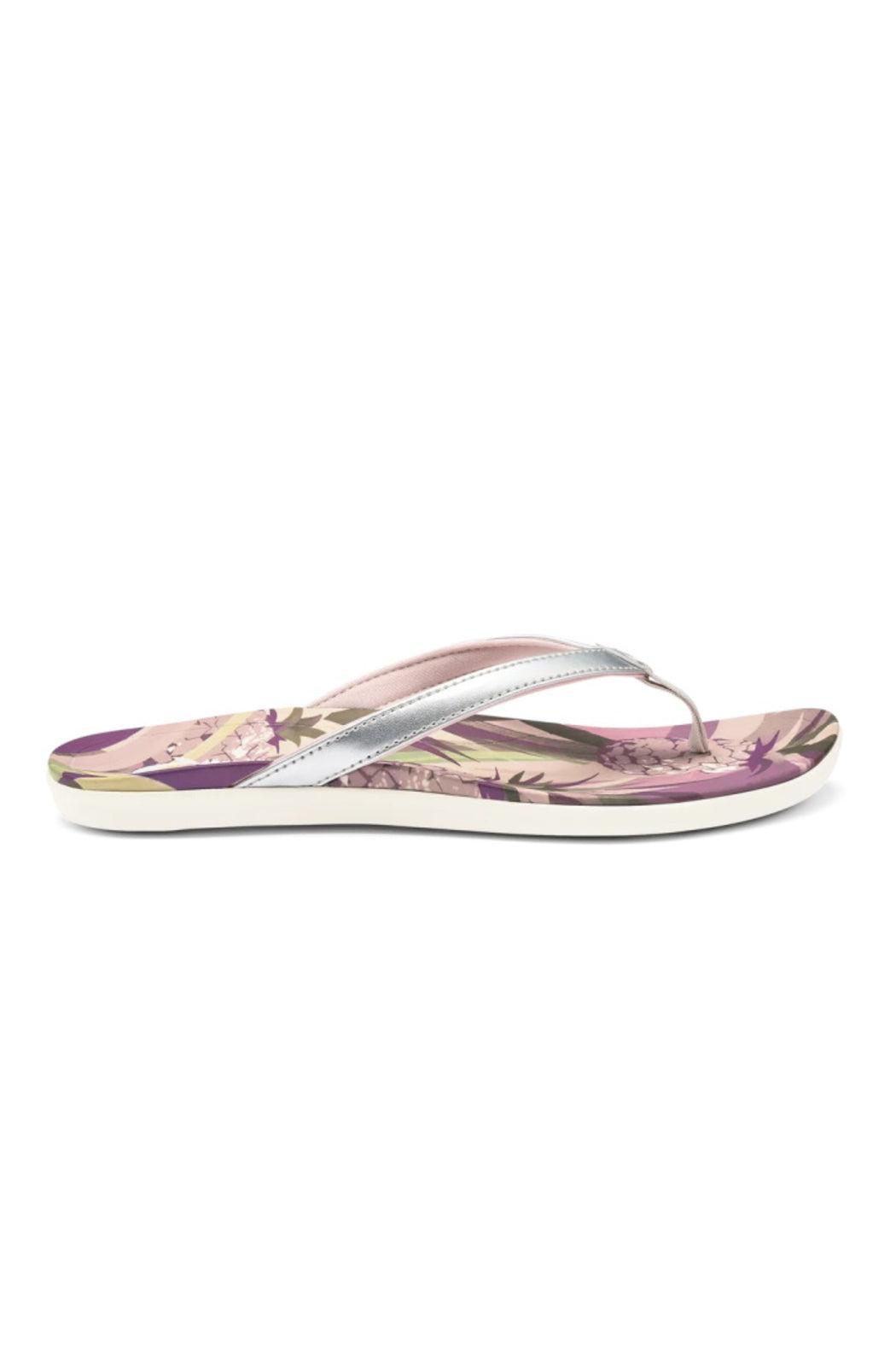 Olukai Women's Ho'Opio Hau in Silver/Pineapple Female Product Image