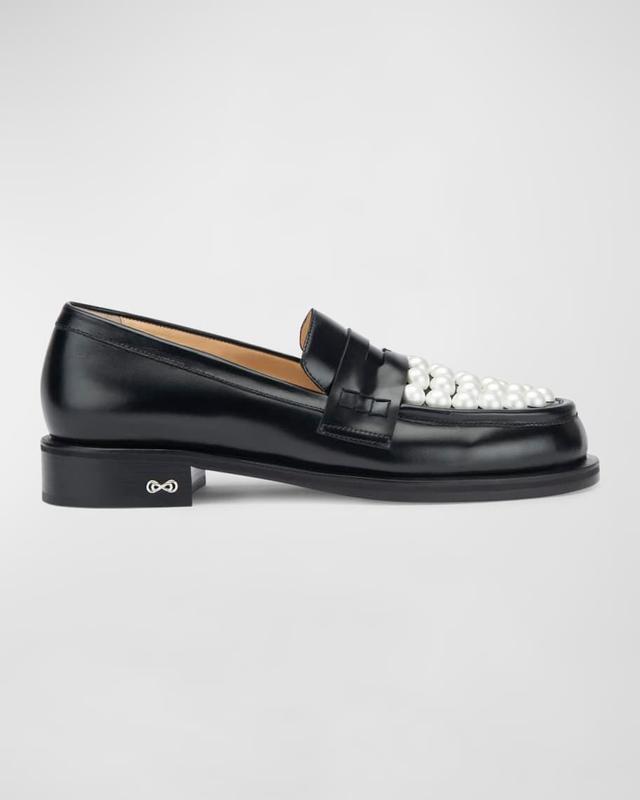 Sirene Pearly Stud Penny Loafers Product Image