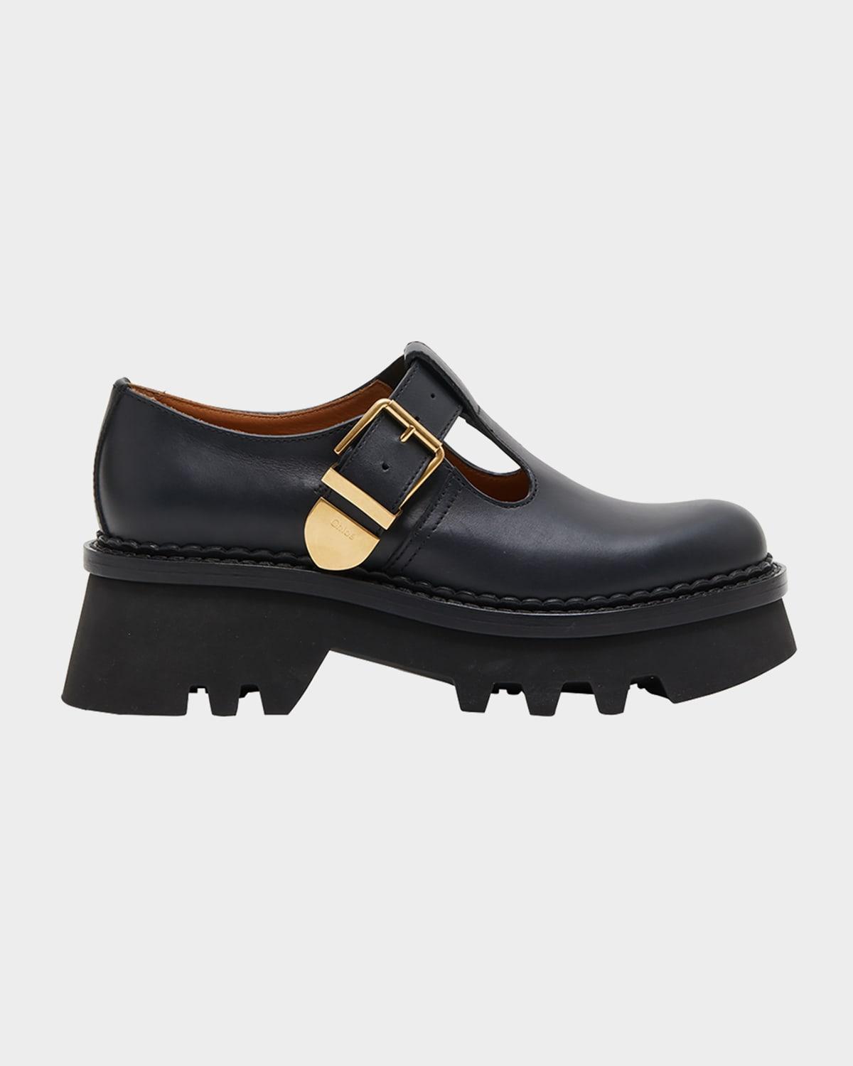 Womens Owena Leather Lug-Sole Mary Janes Product Image