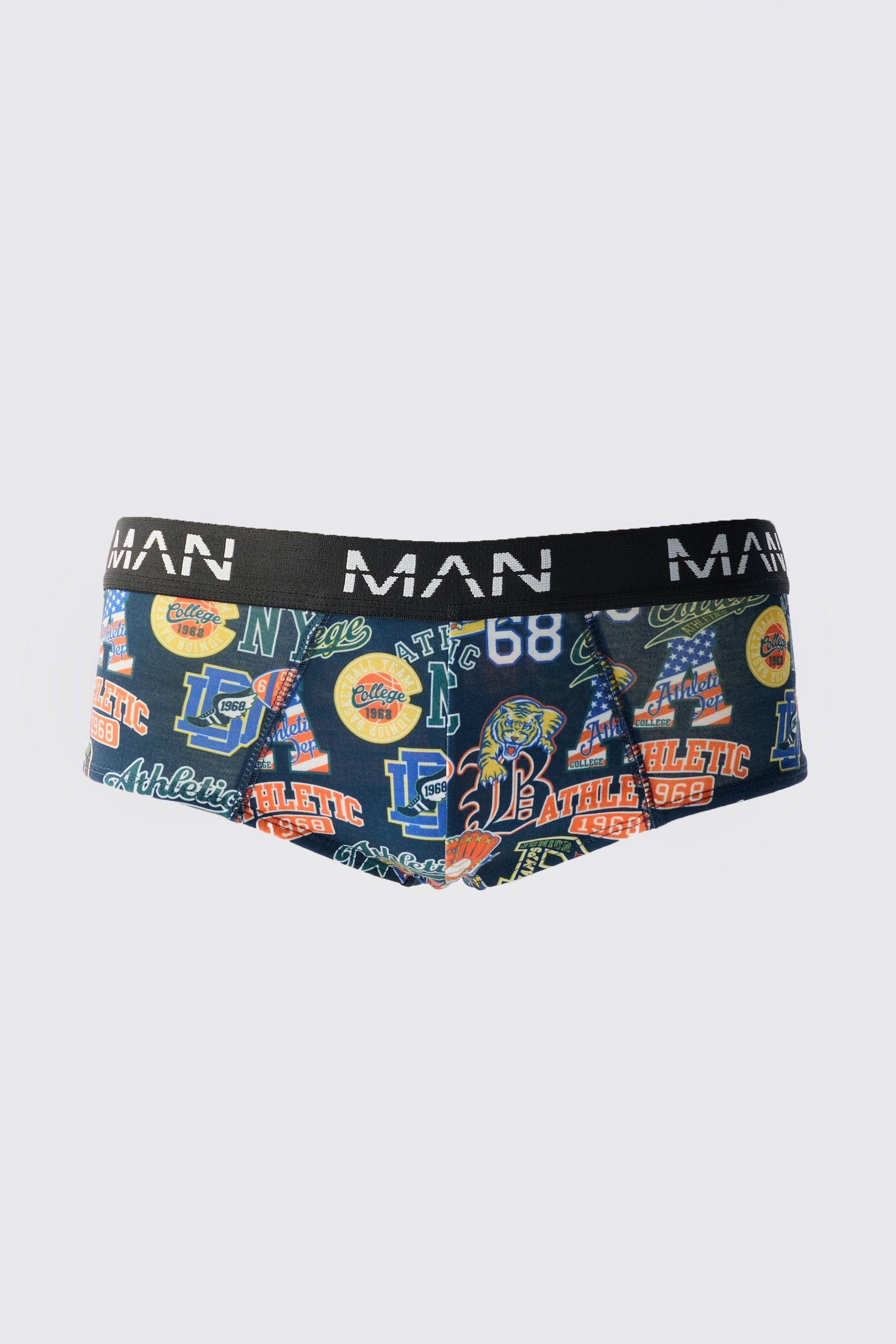 Varsity Print Briefs | boohooMAN USA Product Image