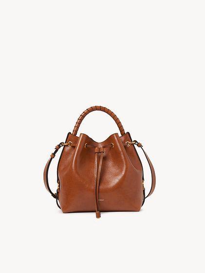 Marcie bucket bag in shiny leather Product Image