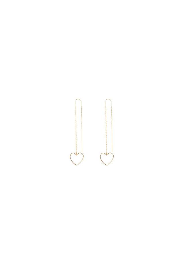 MANGO - Heart thread earrings - One size - Women Product Image