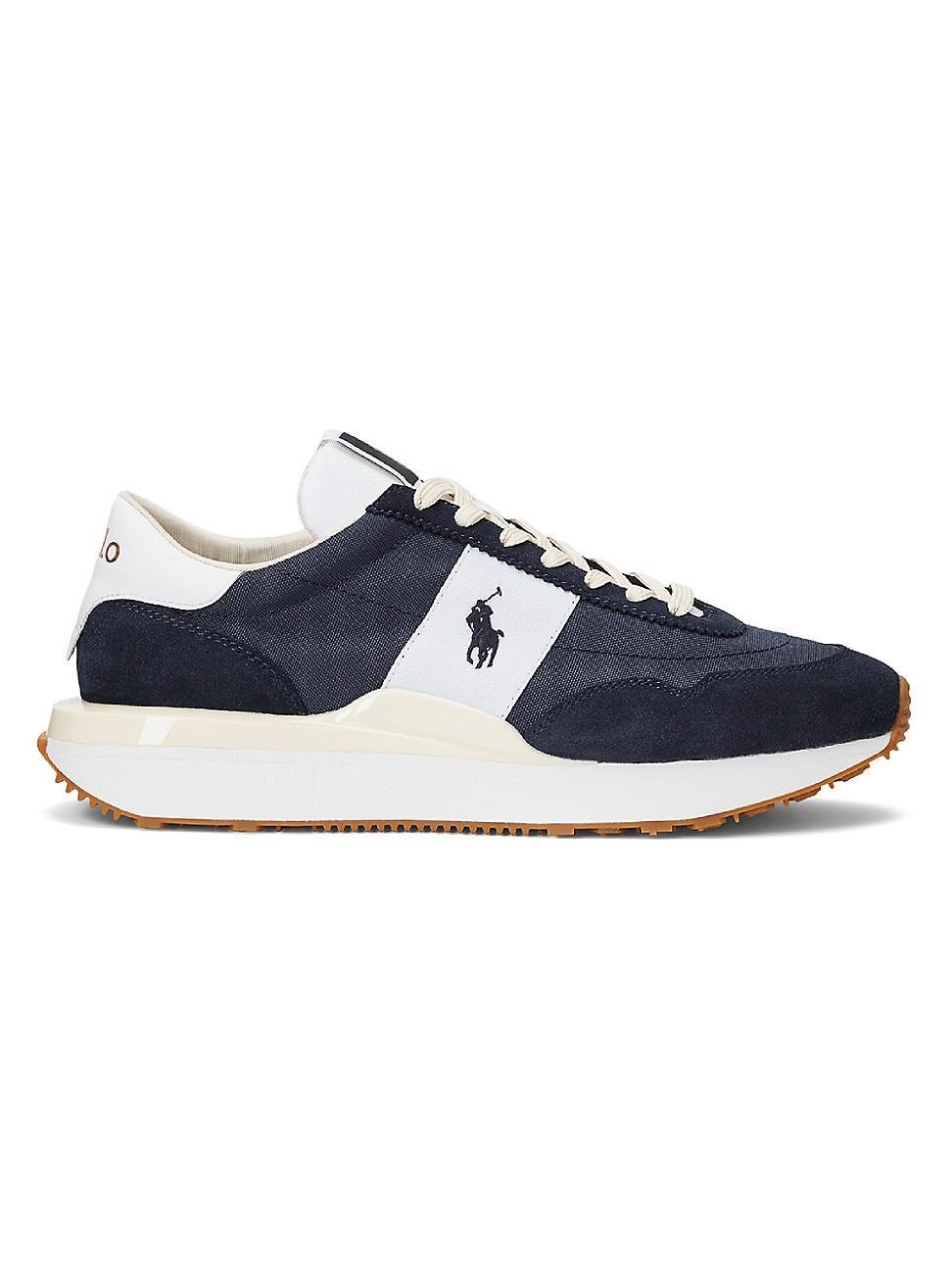 Polo Ralph Lauren Mens Train 89 Lace-Up Sneakers - Soft Grey/black Product Image