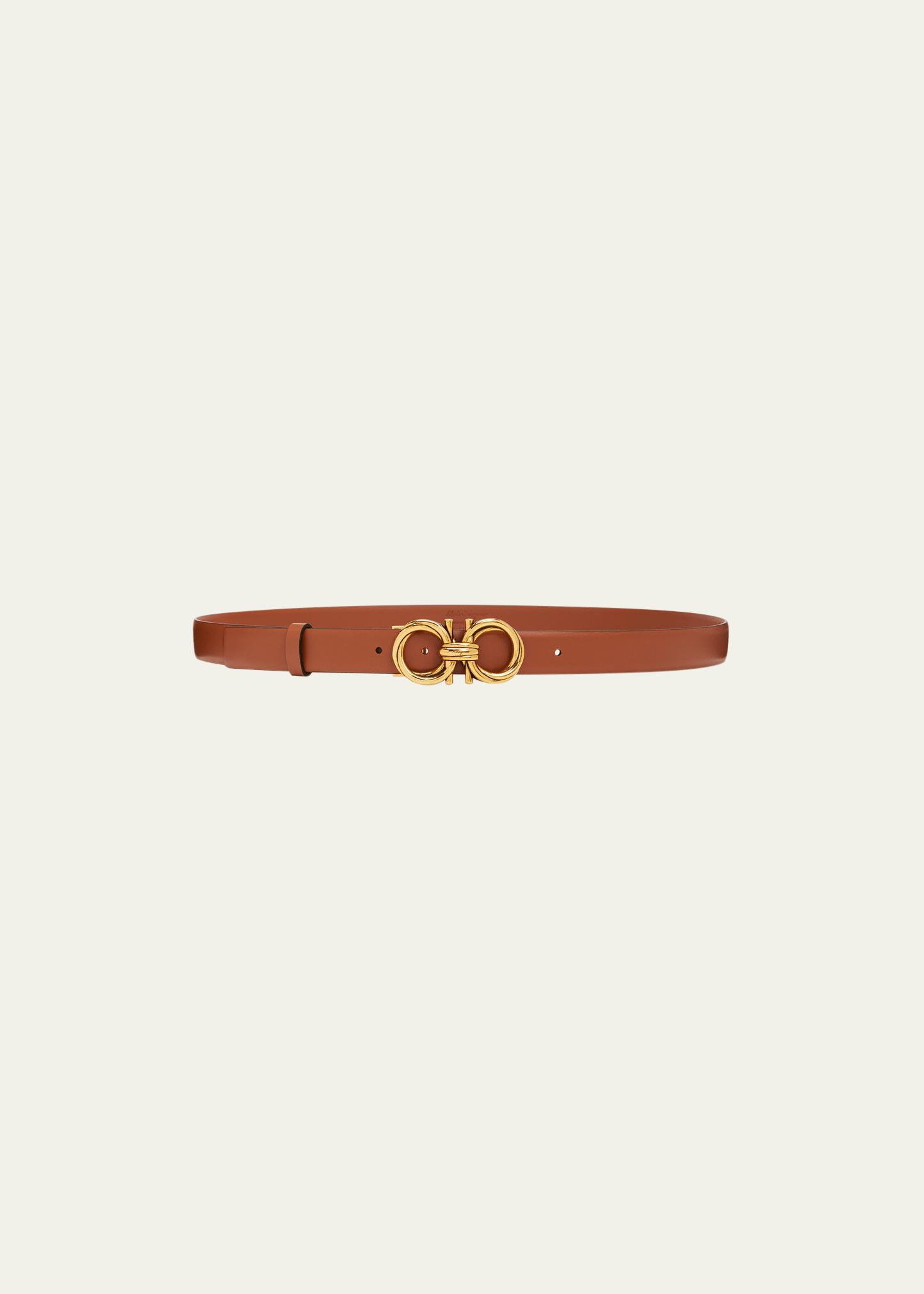 FERRAGAMO Double Gancio Reversible Leather Belt Product Image