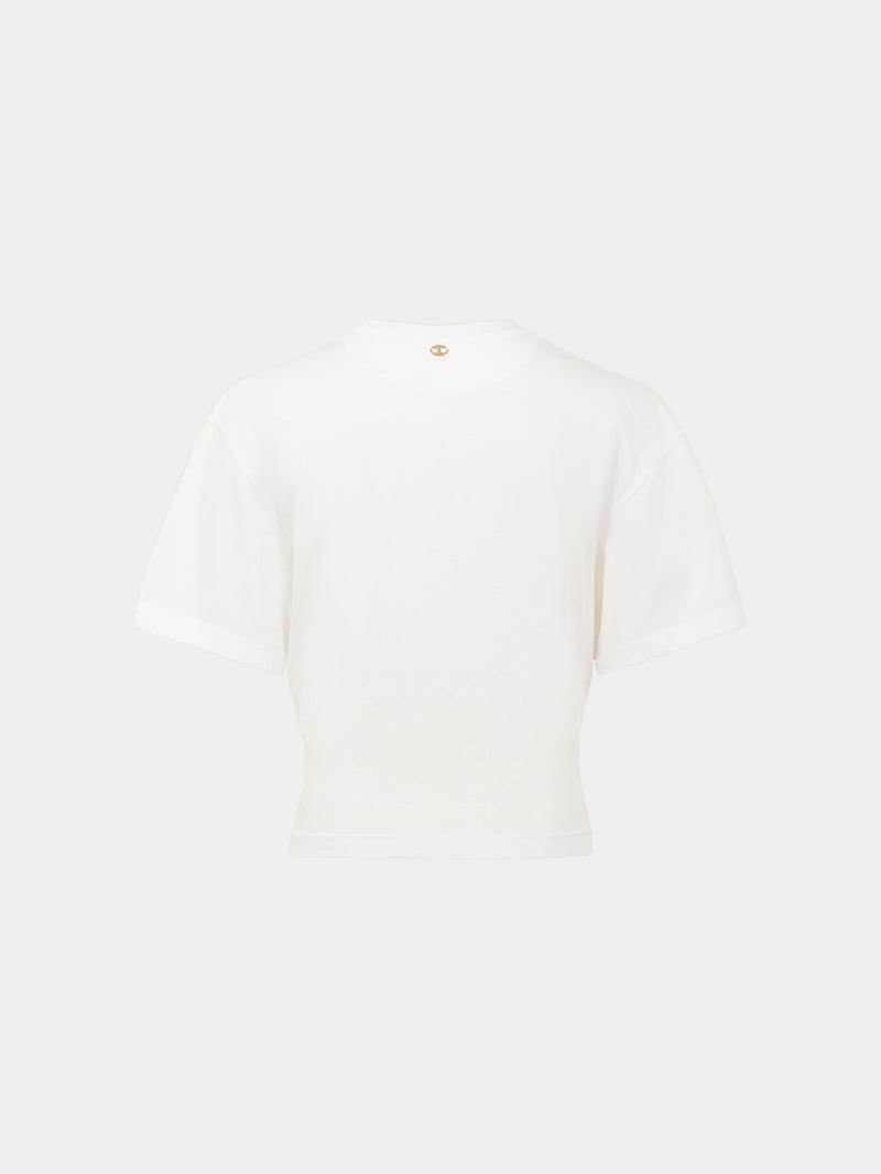 White T-shirt with piercing Product Image