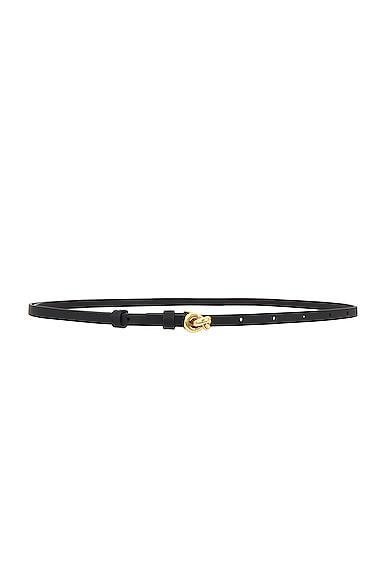 Knot Leather & Brass Skinny Belt Product Image