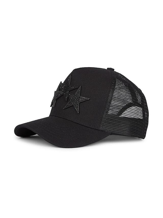 Mens 3 Star Crystal-Embellished Trucker Hat Product Image