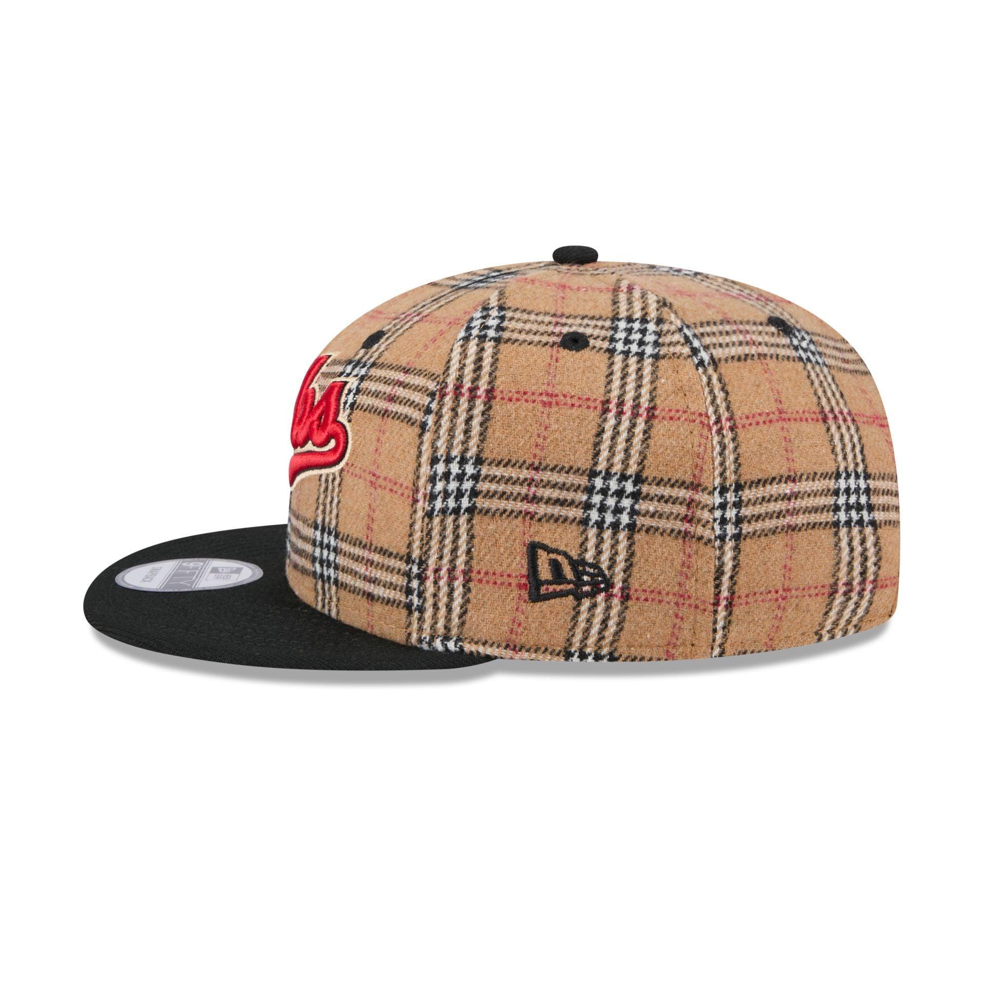 Chicago Cubs Tan Tartan 9FIFTY Snapback Hat Male Product Image