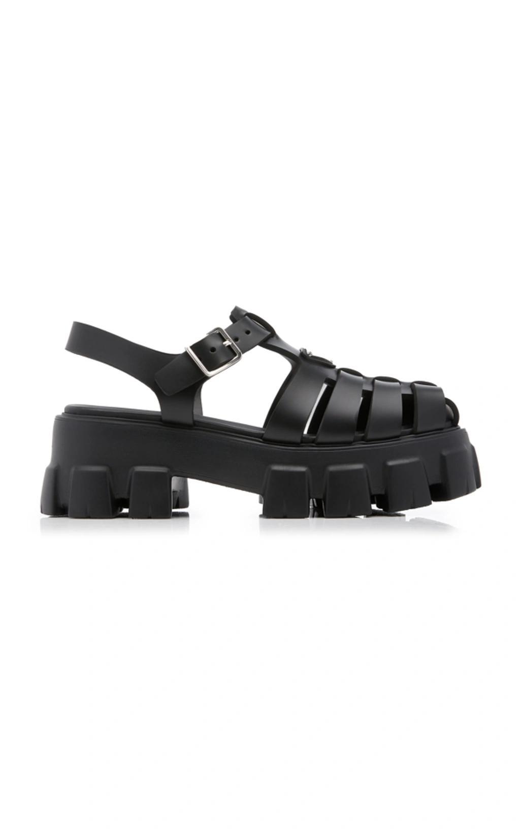 Monolith Rubber Platform Sandals In Black Product Image