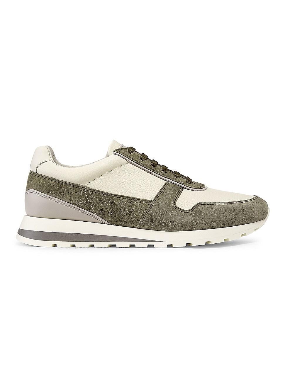 Men's Leather and Suede Runner Sneakers Product Image