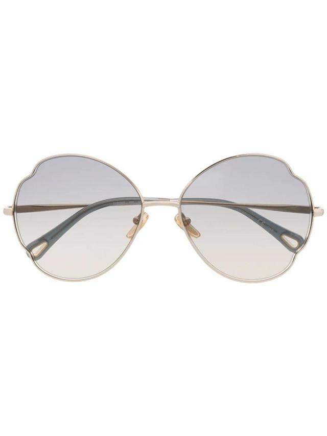 Gradient-lense Oversize Sunglasses In Gold Product Image