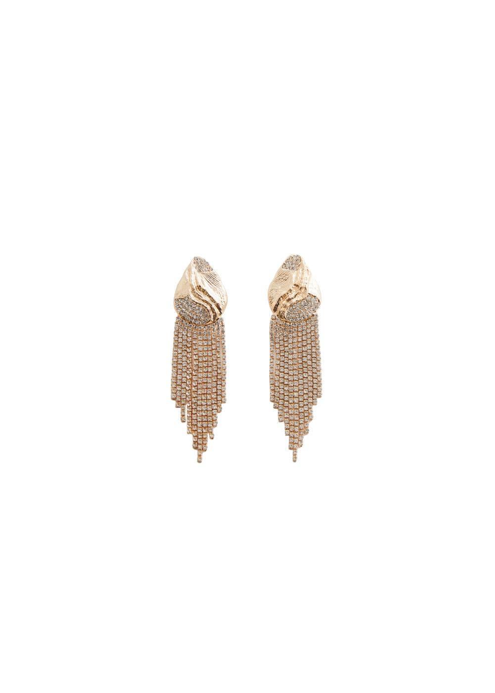 MANGO - Crystal waterfall earrings - One size - Women Product Image