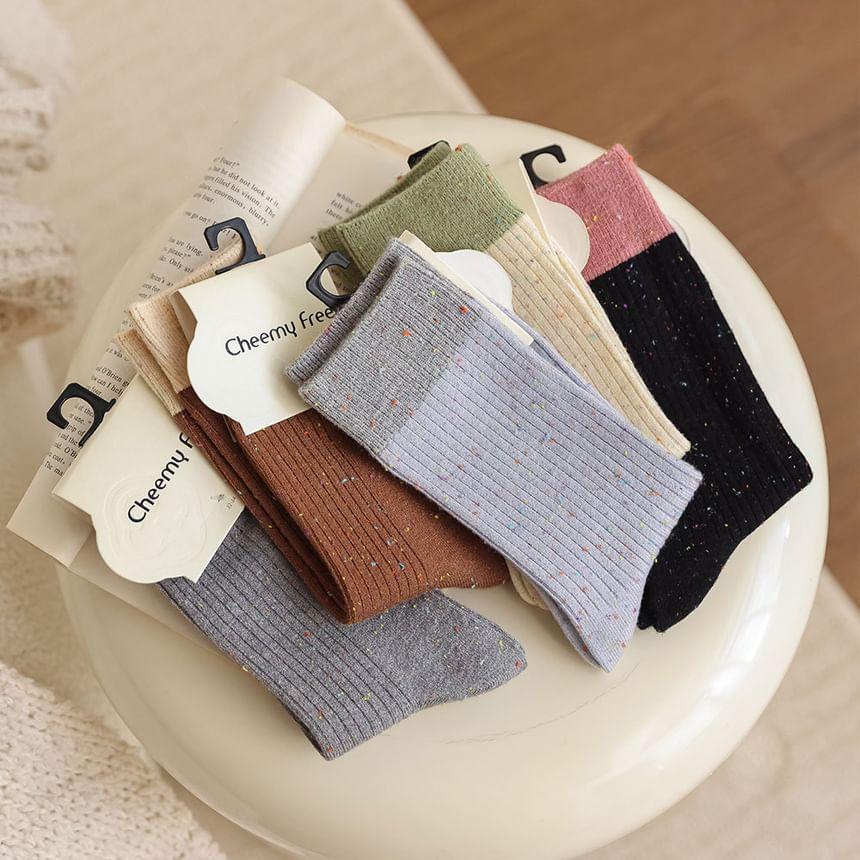 Melange Ribbed Short Socks Product Image