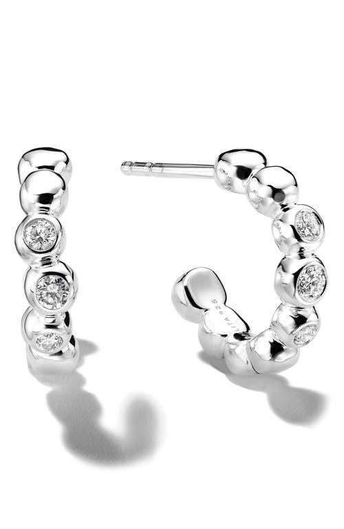 Womens Stardust Mini Sterling Silver & Diamond Hoop Earrings Product Image