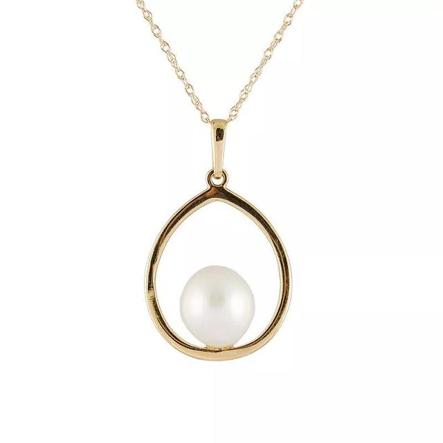 14k Gold Freshwater Cultured Pearl Teardrop Pendant, Womens Product Image