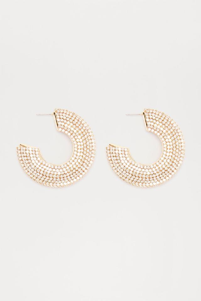 You're A Shining Star Hoop Earrings  - Gold/Clear Product Image