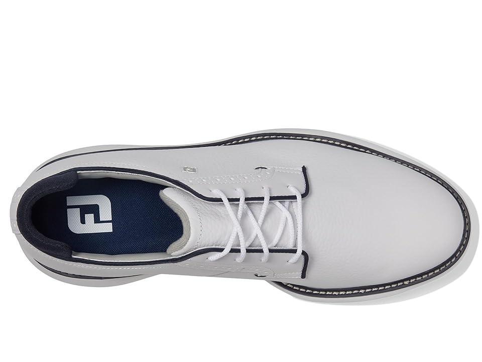 FootJoy Traditions Blucher Golf Shoes White/Navy) Men's Shoes Product Image