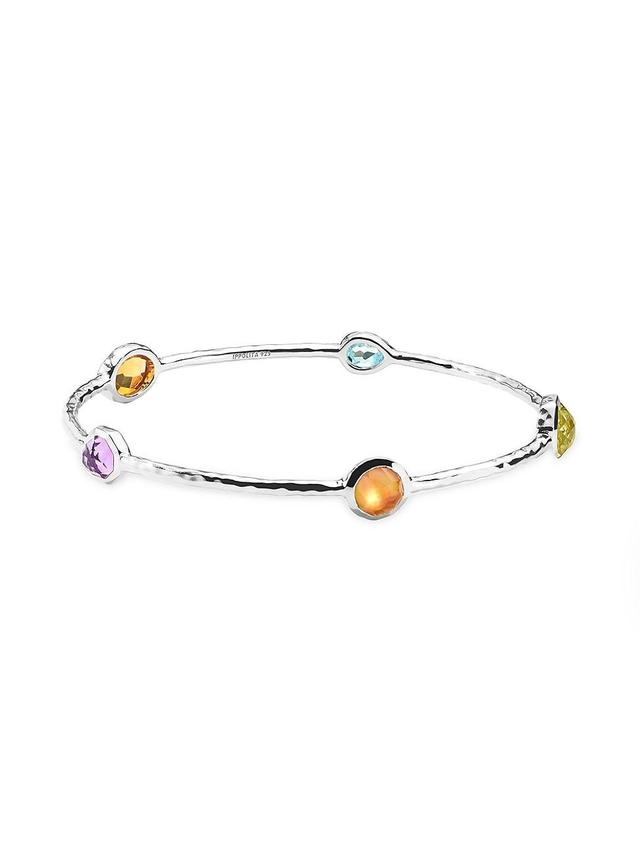 Womens Rock Candy Sterling Silver & Multi-Stone Sedona Five-Stone Bangle Product Image