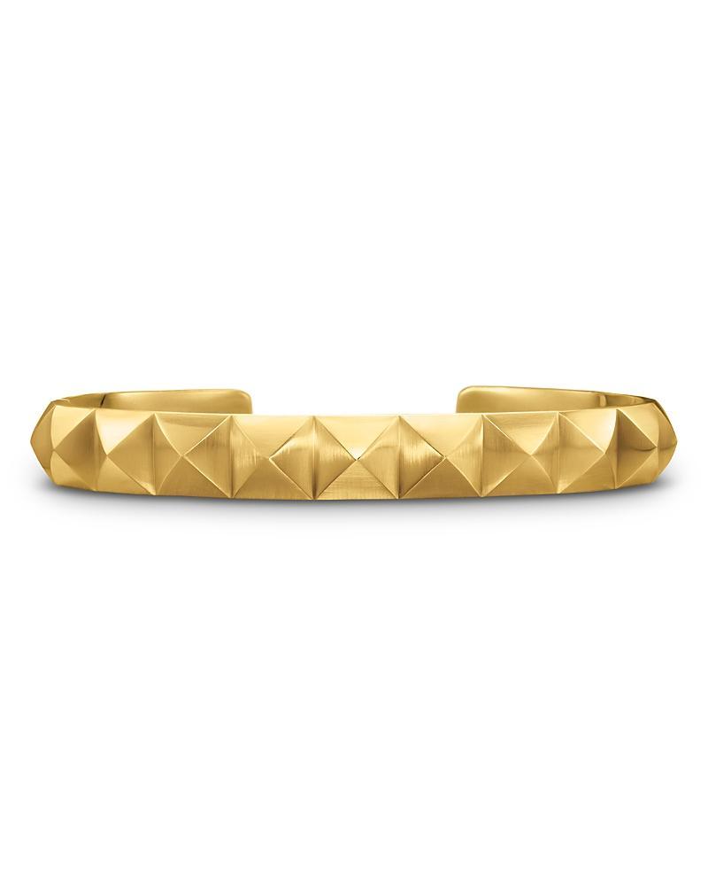 Mens Pyramid Cuff Bracelet in 18K Yellow Gold, 9.3MM Product Image